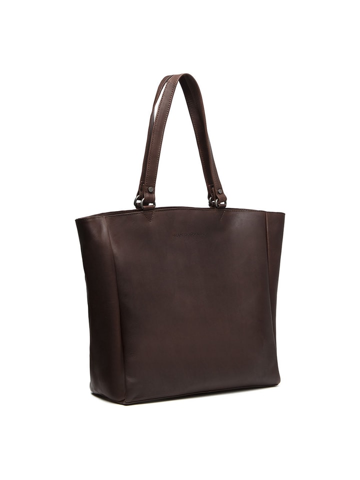 Wax Pull Up Schultertasche Leder 36 cm Laptopfach braun
