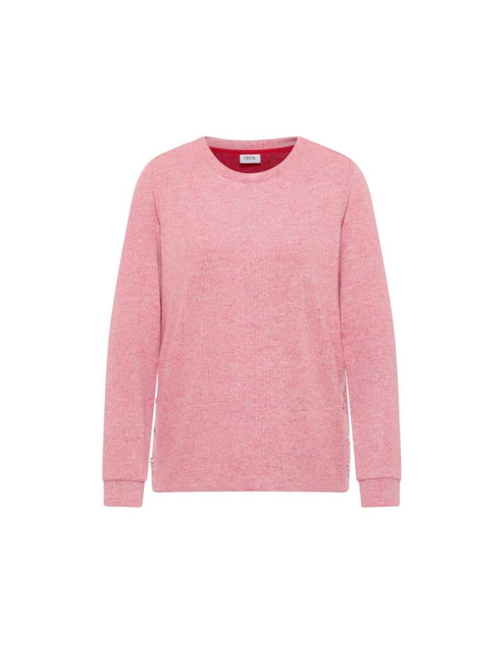 Langarmshirt in fiery red melange