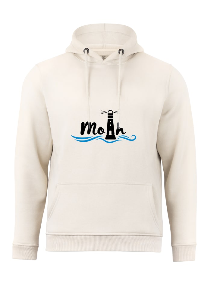 Kapuzensweatshirt Leuchtturm - Moin in sand