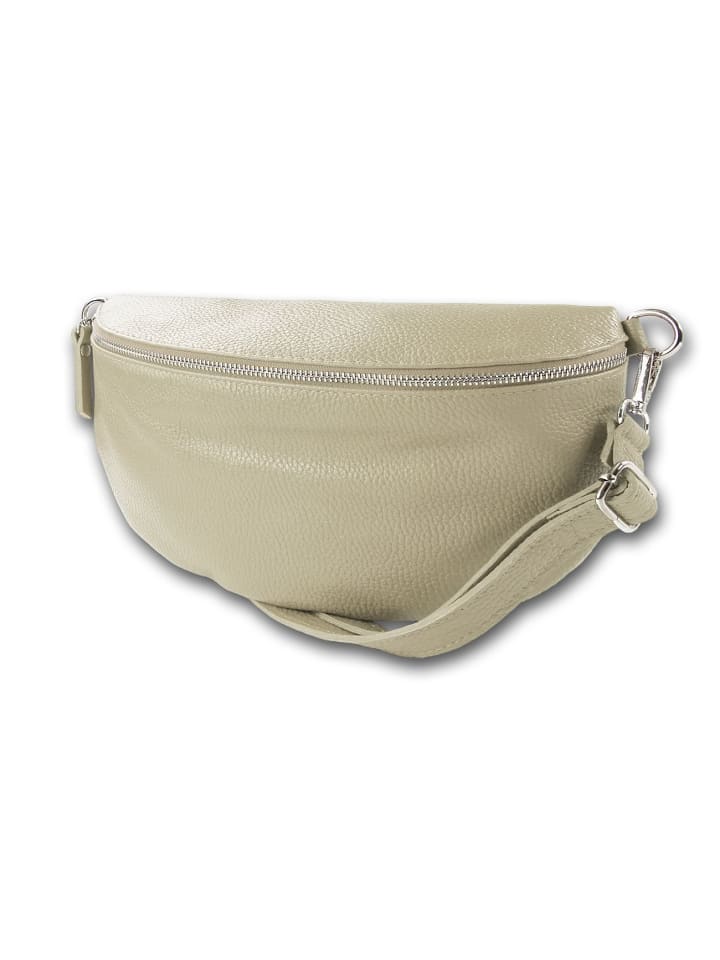 Leder Gürteltasche Toscanto Tasche beige ca. 29cm
