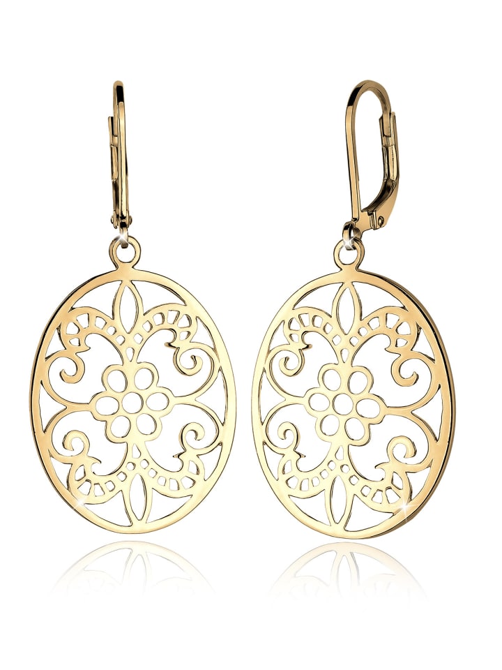 Ohrringe 925 Sterling Silber Ornament in Gold