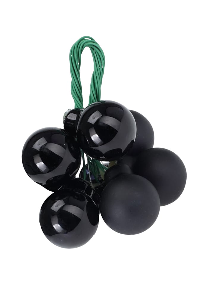 Weihnachtsdeko mit Weihnachtskugeln, 6er-Set in Schwarz, 3 cm