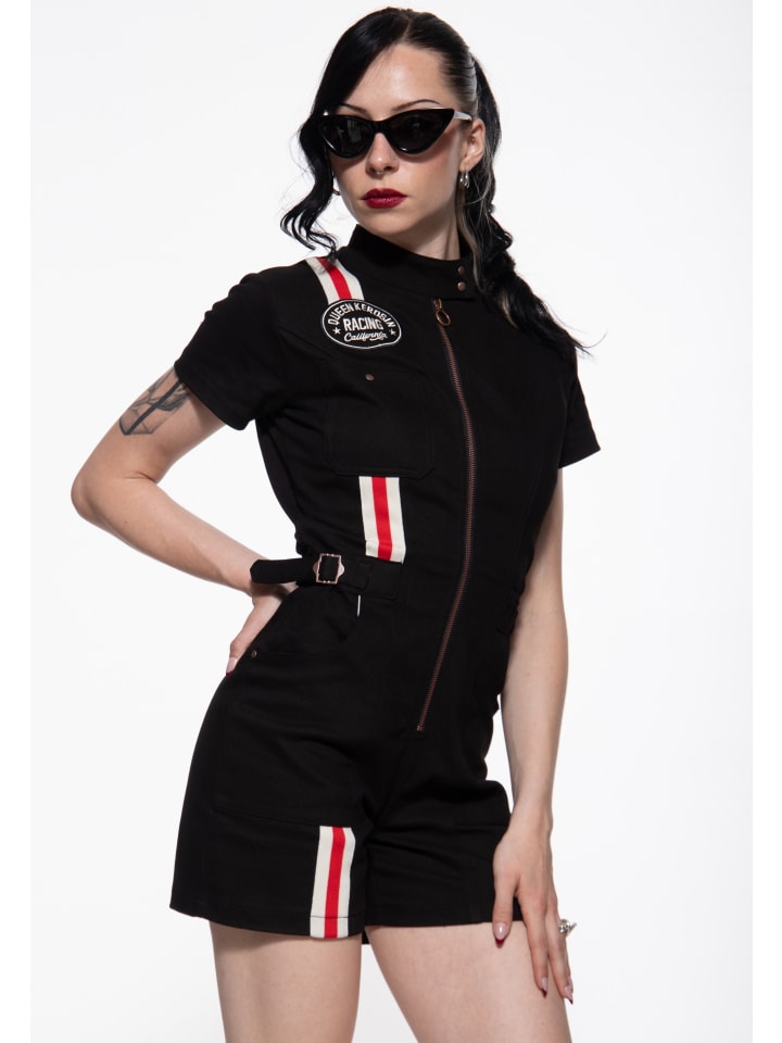 Queen Kerosin Playsuit Speed Is Our Passion in schwarz