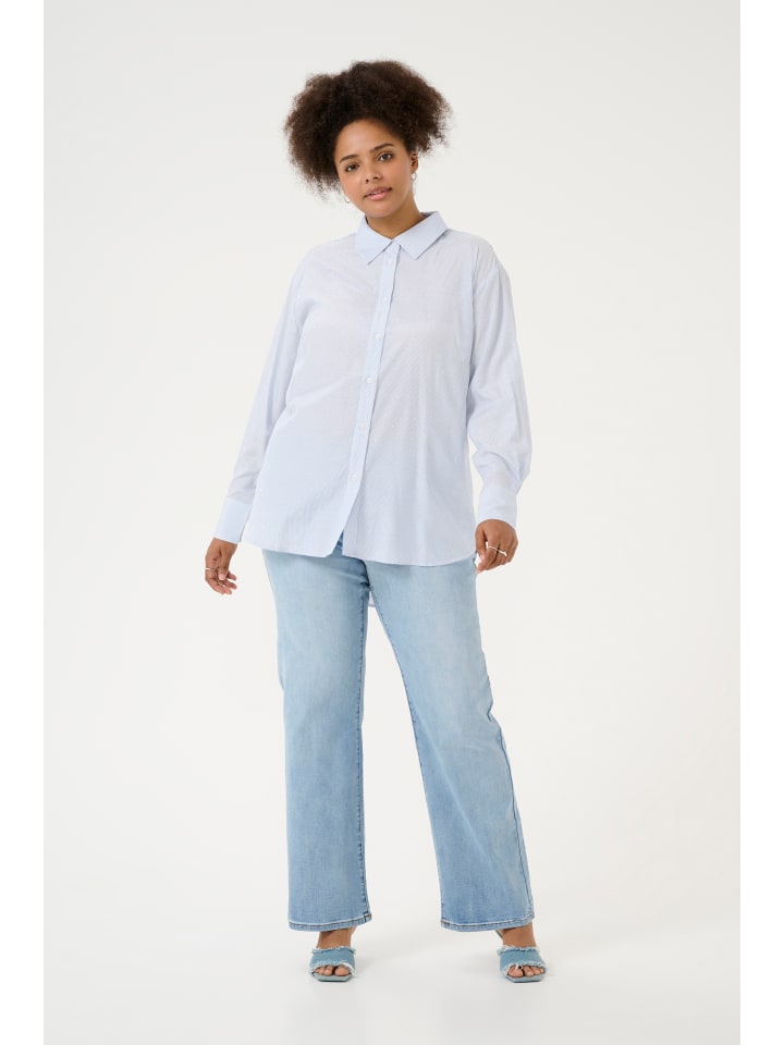 Langarm - Hemd KCmilana Loose fit in Blue/White Stripe