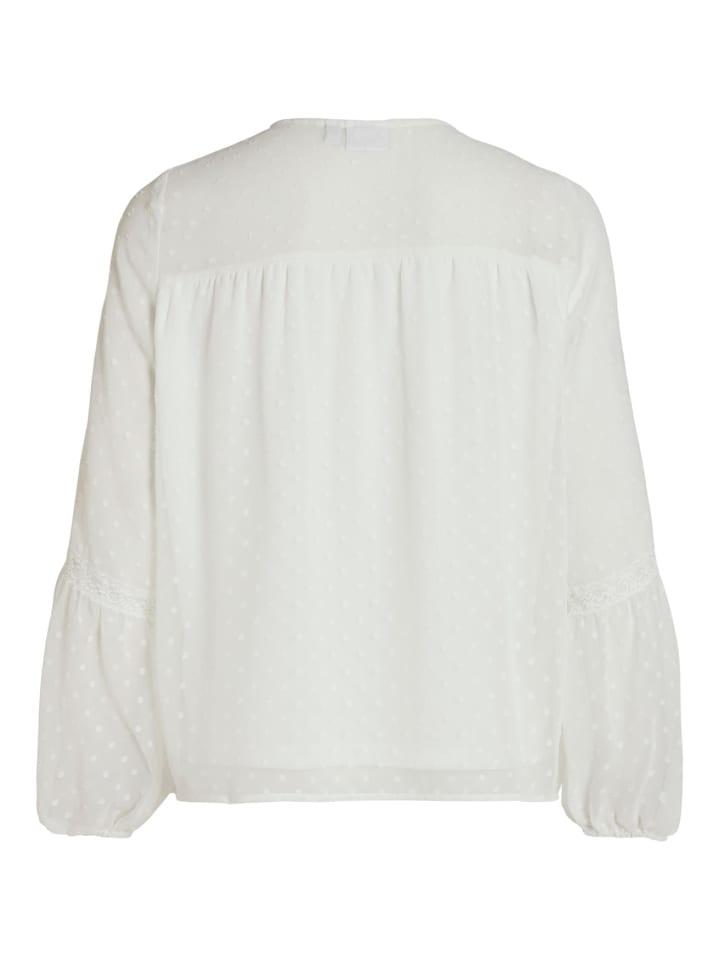 Vila Lockere Mesh Bluse Shirt Langarm Oberteil VIELLETTE in Weiß günstig  kaufen | limango