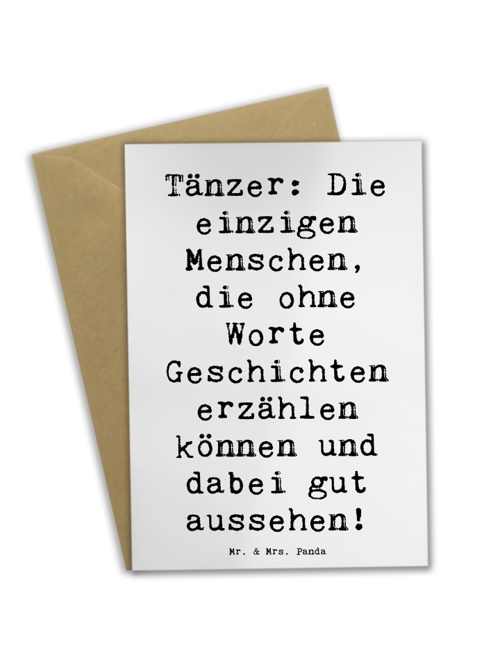 Grußkarte Spruch Tanzen Geschichten mit Spruch in Weiß