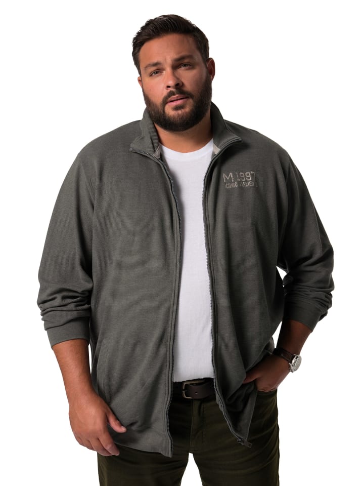 Sweatjacke in elefantgrau
