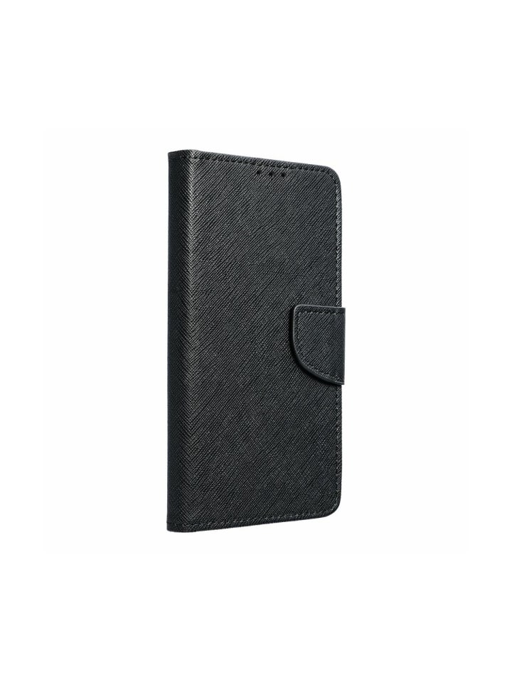 Buch Tasche "Fancy" kompatibel mit Nokia X30 Schwarz in Schwarz