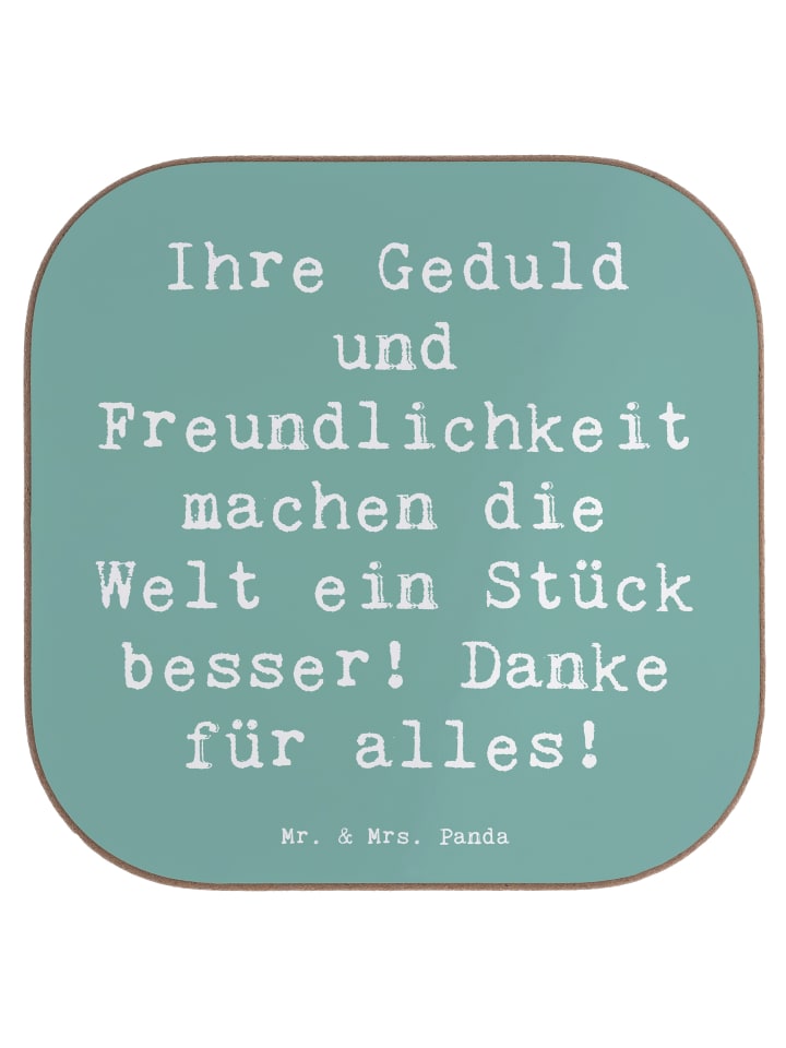 Tisch-Untersetzer Spruch Erzieher-Dank mit Spruch in Meeresbrise