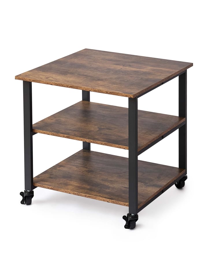 Druckertisch in Braun/ Schwarz - (B)50 x (H)53 x (T)50 cm