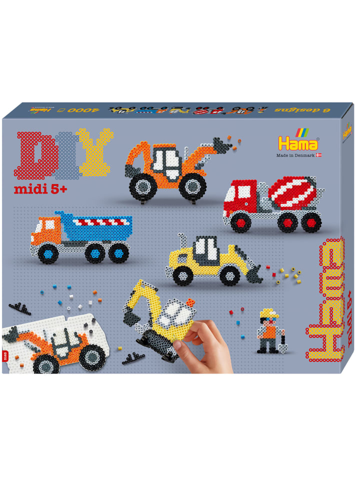 Geschenkpackung Baufahrzeuge Midi-Bügelperlen - ab 5 Jahren