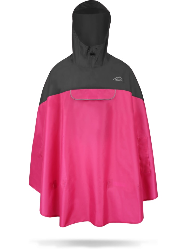 Regenponcho Cherrapunji in Schwarz/Pink