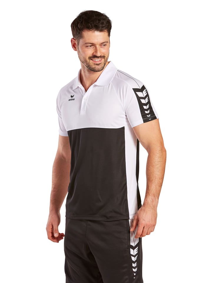 Herren Six Wings Poloshirt in schwarz/weiss