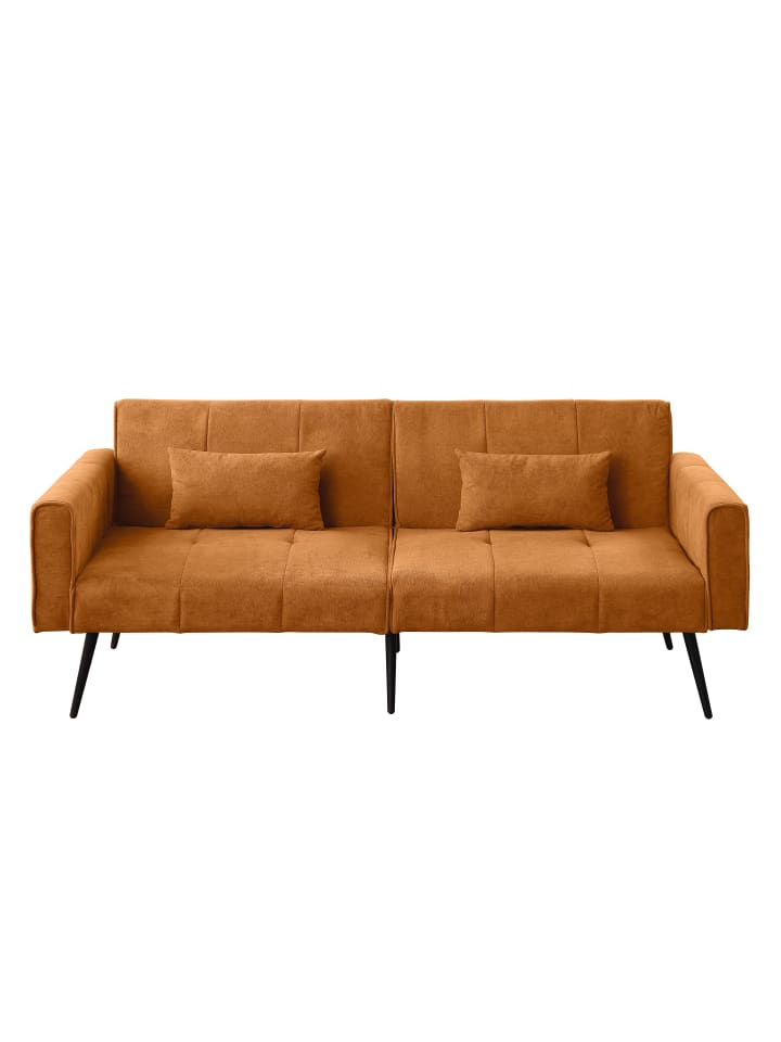 Umwandelbares Schlafsofa Futon Set für Wohnzimmer in Gelb