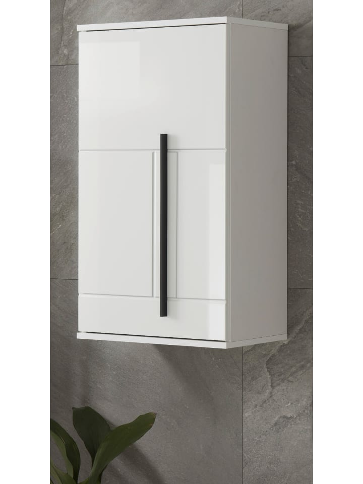 Hängeschrank weiß Hochglanz, Badschrank hängend, 45 x 85 cm