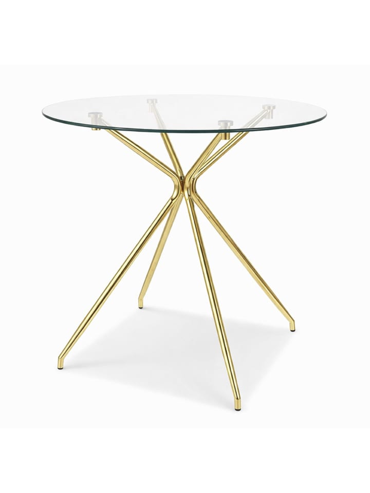 Esstisch Azalia Glas / gold 80 / 80 / 75cm