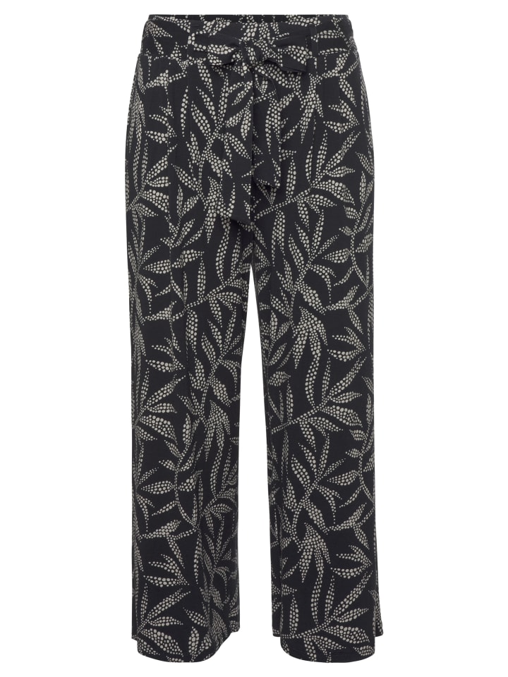 Culotte in schwarz-sand bedruckt