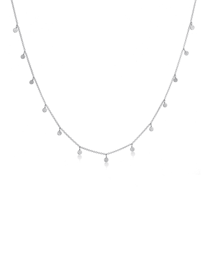 Halskette 925 Sterling Silber Geo, Plättchen in Silber
