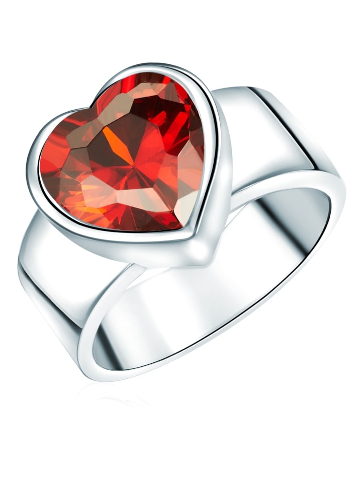 Ring Herz aus Sterling Silber mit Zirkonia in silber