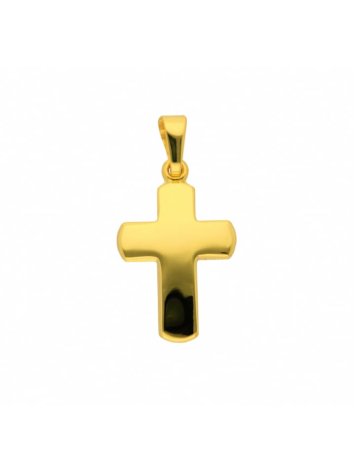 Damen & Herren 585 Gold Kreuz Anhänger in gold