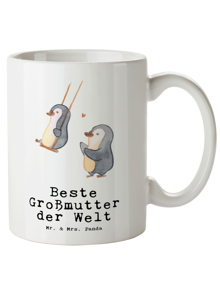 Trinkbecher Pinguin Beste Großmutter der Welt m... in Weiß