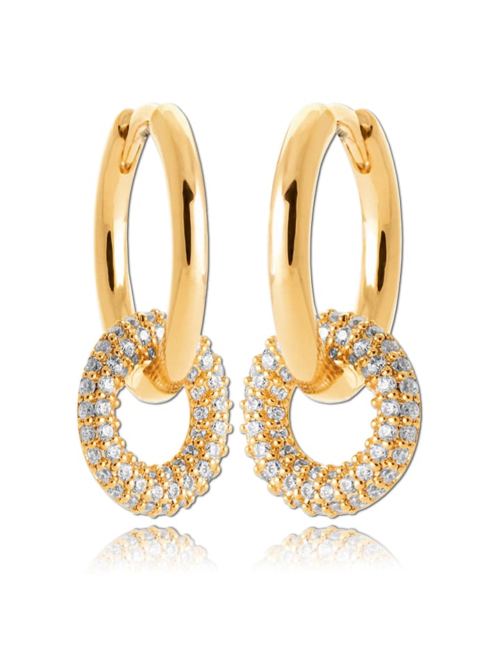 Ohrringe vergoldet (Gelbgold 750) Kreise Größe ca. 1,3cm Creolen