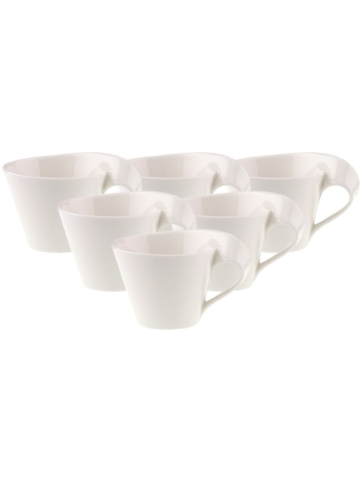 6er Set Cappuccinotasse NewWave Caffe in 250 ml in weiß
