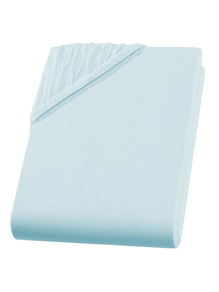 Jersey Spann-Bettlaken in Aqua