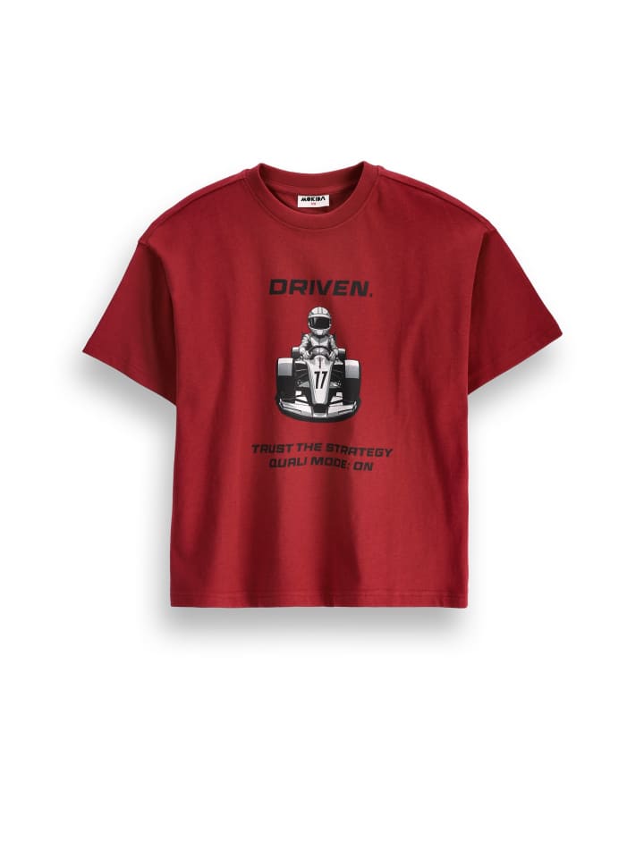 T-Shirt mit kurzen Ärmeln in dunkelrot