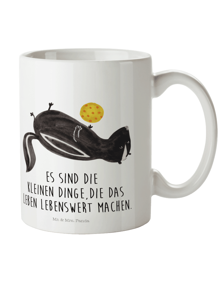 Kinderpott Stinktier Ball mit Spruch in Weiß