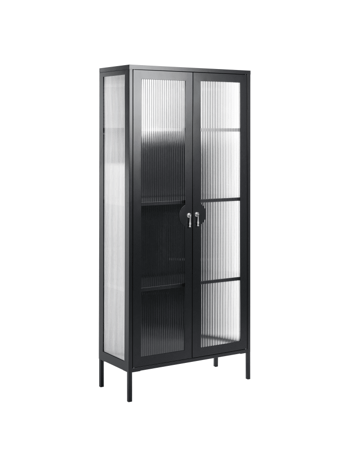 Büroschrank GLEORA in Schwarz - (W) 80 x (H) 180 x (L) 35 cm