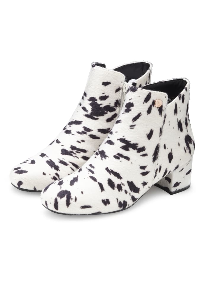 Stiefelette in schwarz/weiß