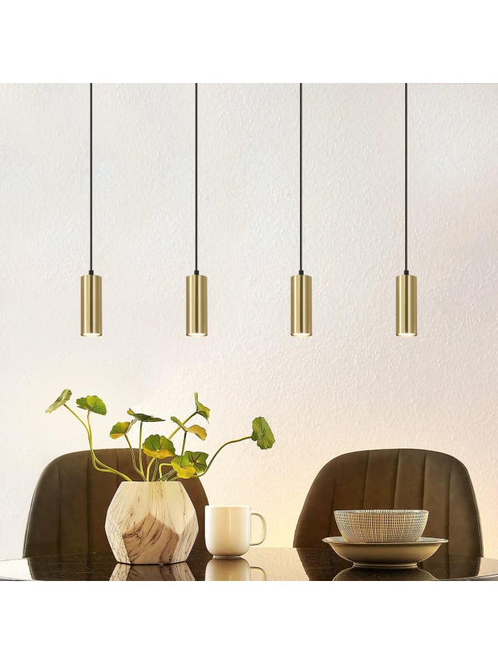 Pendelleuchte 4-flammige GU10 in gold Metall vintage
