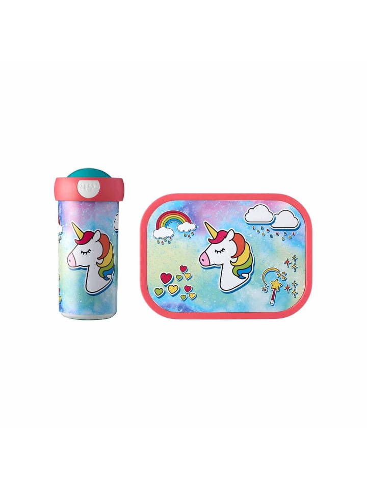2er Set Brotdose + Verschlussbecher Campus in Unicorn 300 ml + 700 ml