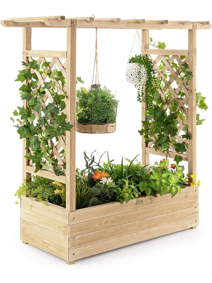 Blumenkasten-Pflanzleiter in Hellbraun