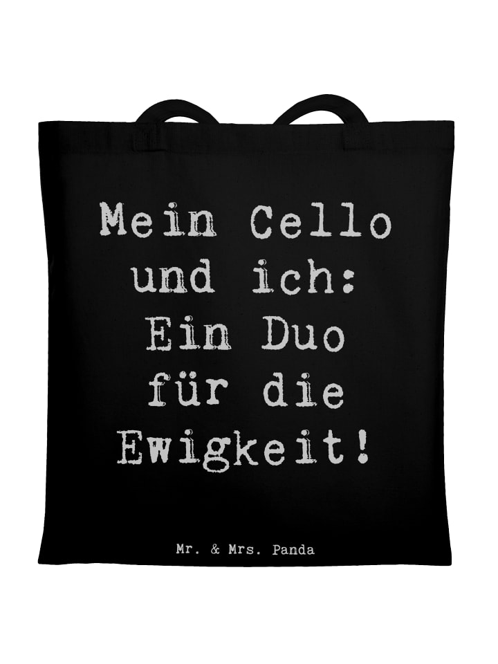 Tote Bag Spruch Zeichenllo Duo mit Spruch in Schwarz