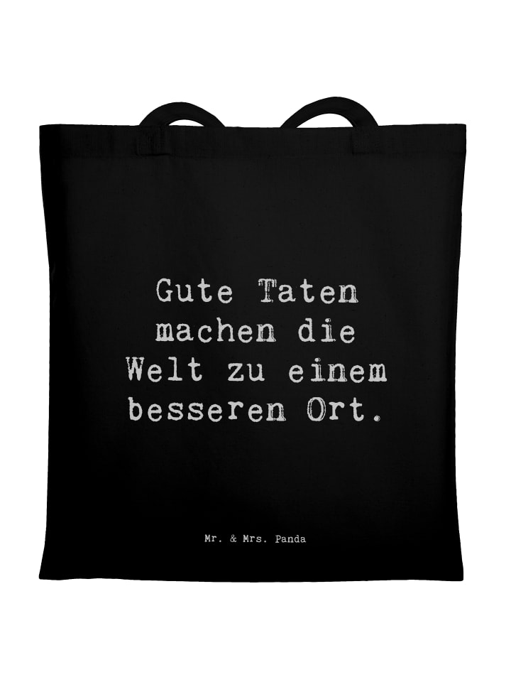 Shopper Bag Spruch Freundlichkeiten verbreiten ... in Schwarz