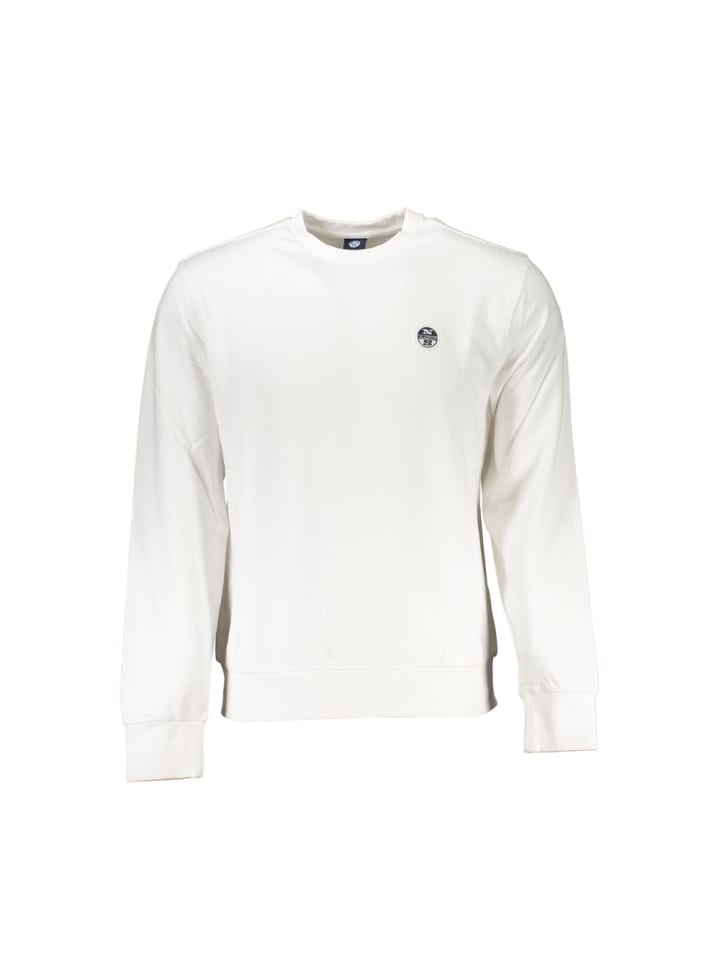 Weiß Baumwolle Herren Sweatshirt