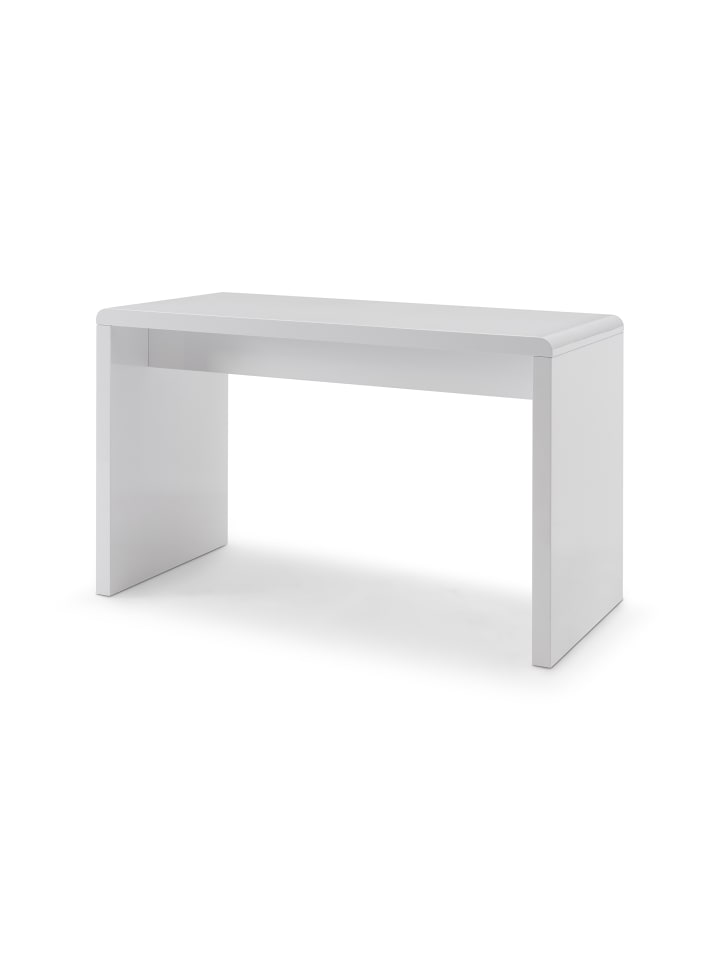 Schreibtisch 120x60 cm modern Plattenstärke 45 mm MDF Hochglanz in Weiß
