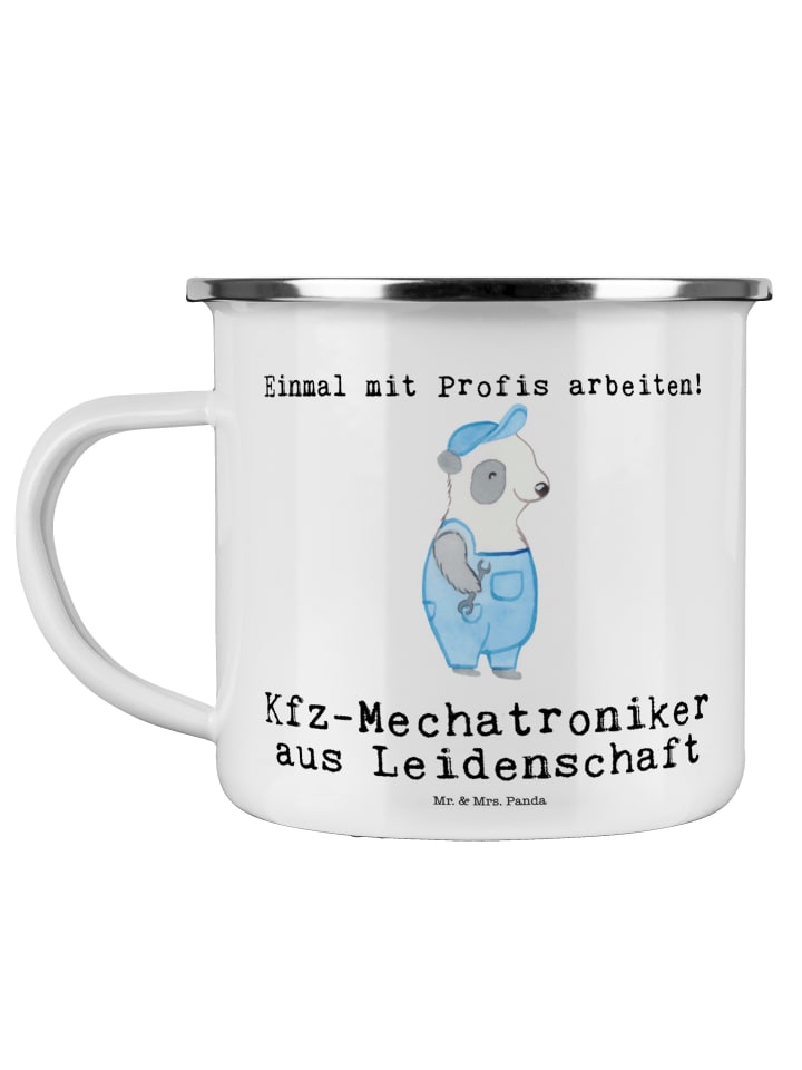Pott Kfz-Mechatroniker Leidenschaft mit Spruch in Weiß