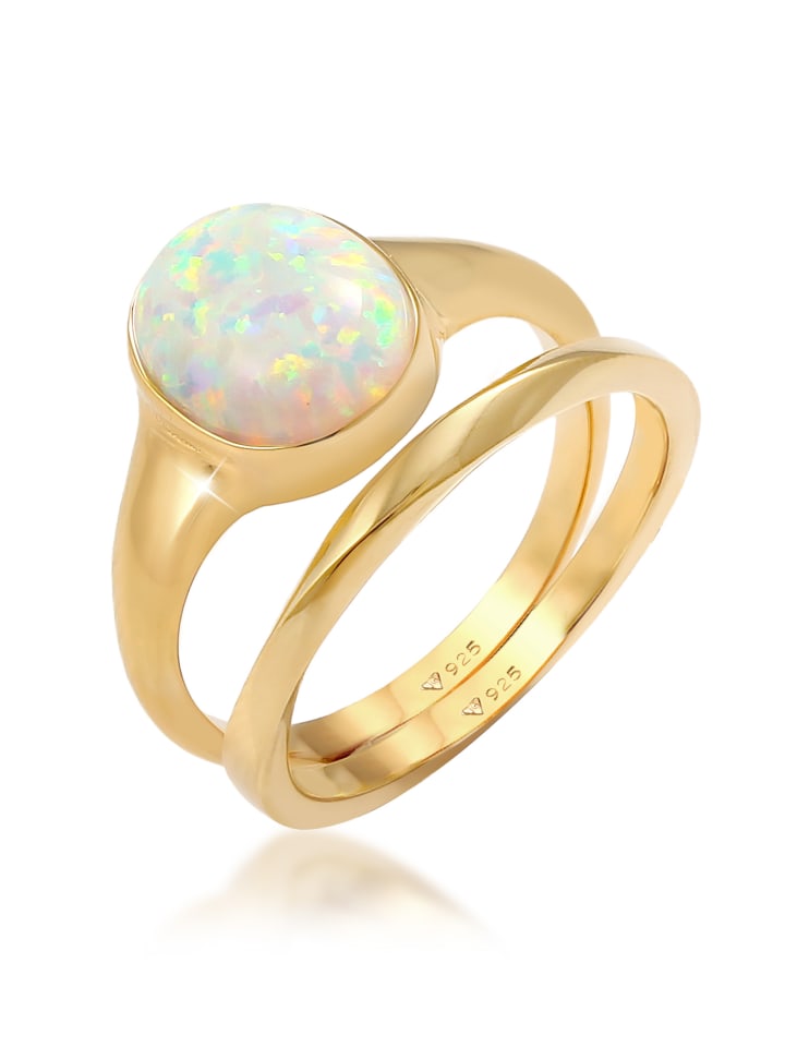 Ring 925 Sterling Silber Twisted in Gold