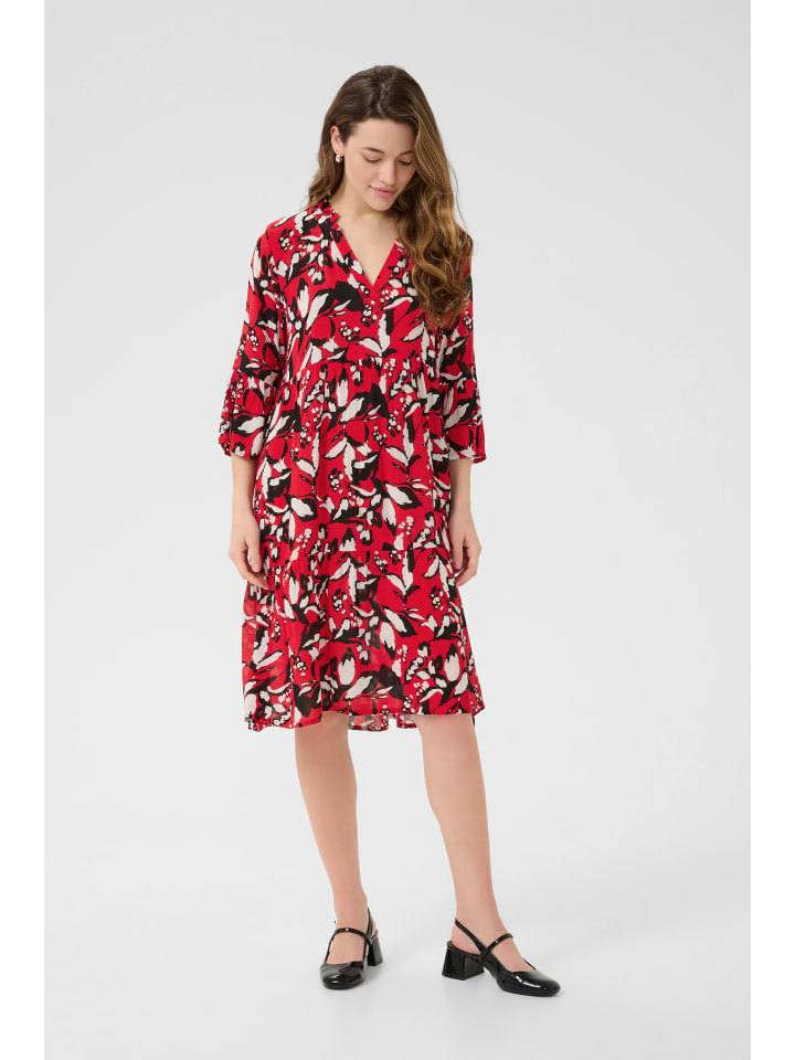 Kleid KAhera A-shape in True Red/Pink Graphic Flower