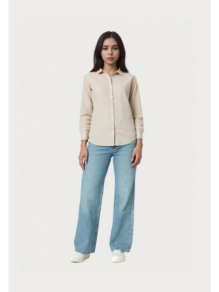 Bluse 'Leinen-Shirt' in beige