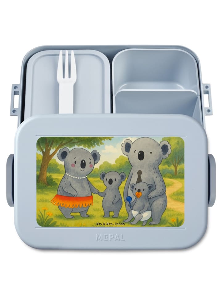 Bentobox Koala Familie Design ohne Spruch in Blau Pastell