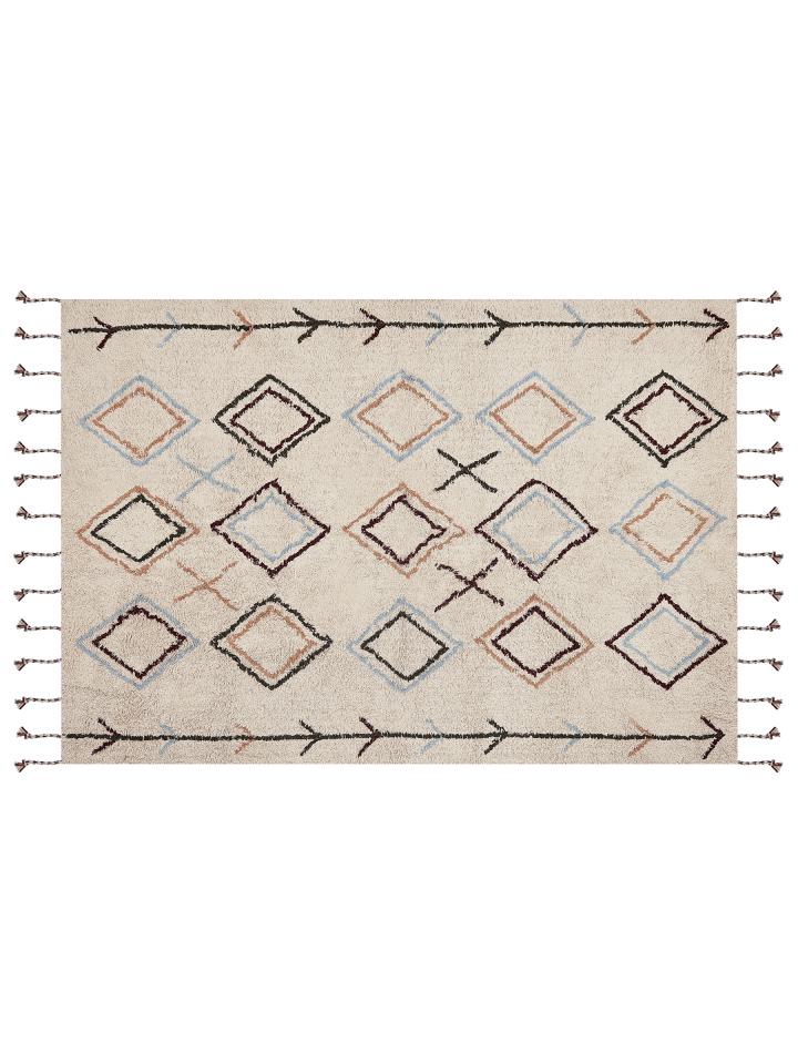Geflochtener Teppich CORUM in Beige/Braun/Blau - (W) 160 x (H) 1.5 x (L) 230 cm