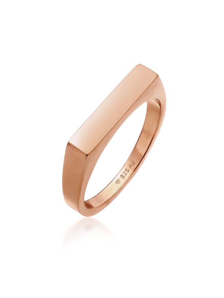 Ring 925 Sterling Silber Pinky Ring, Siegelring in Rosegold