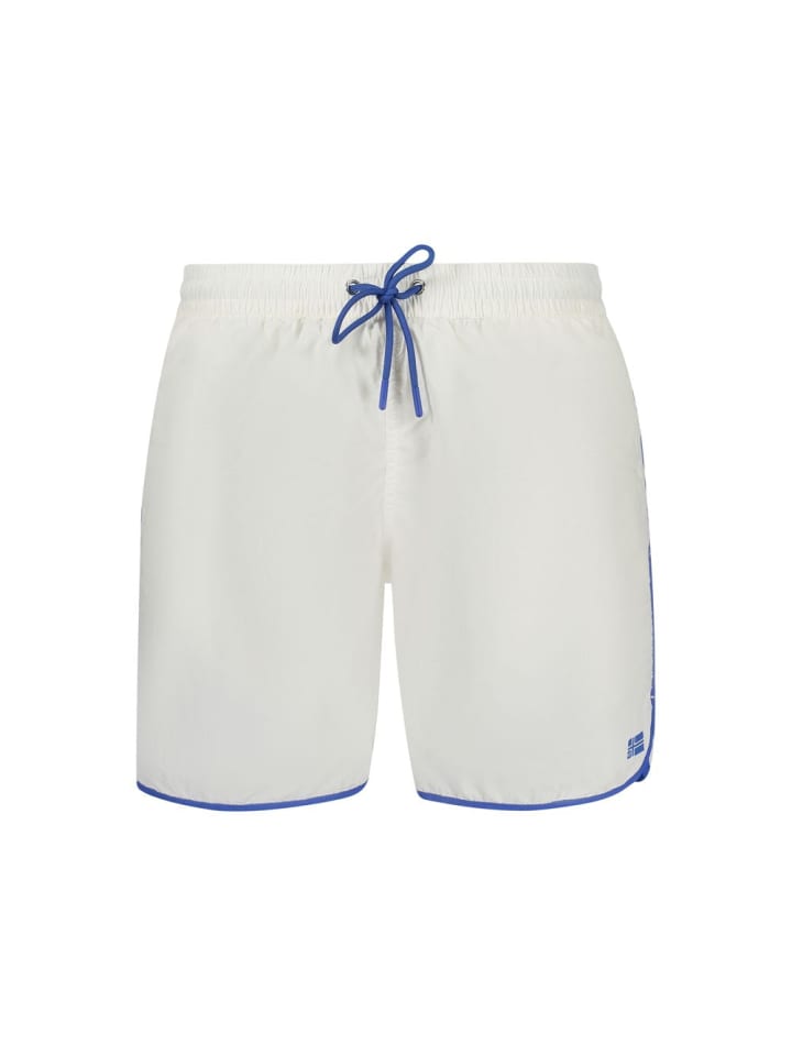 Weiß Polyamid Herren Bade Boxershorts