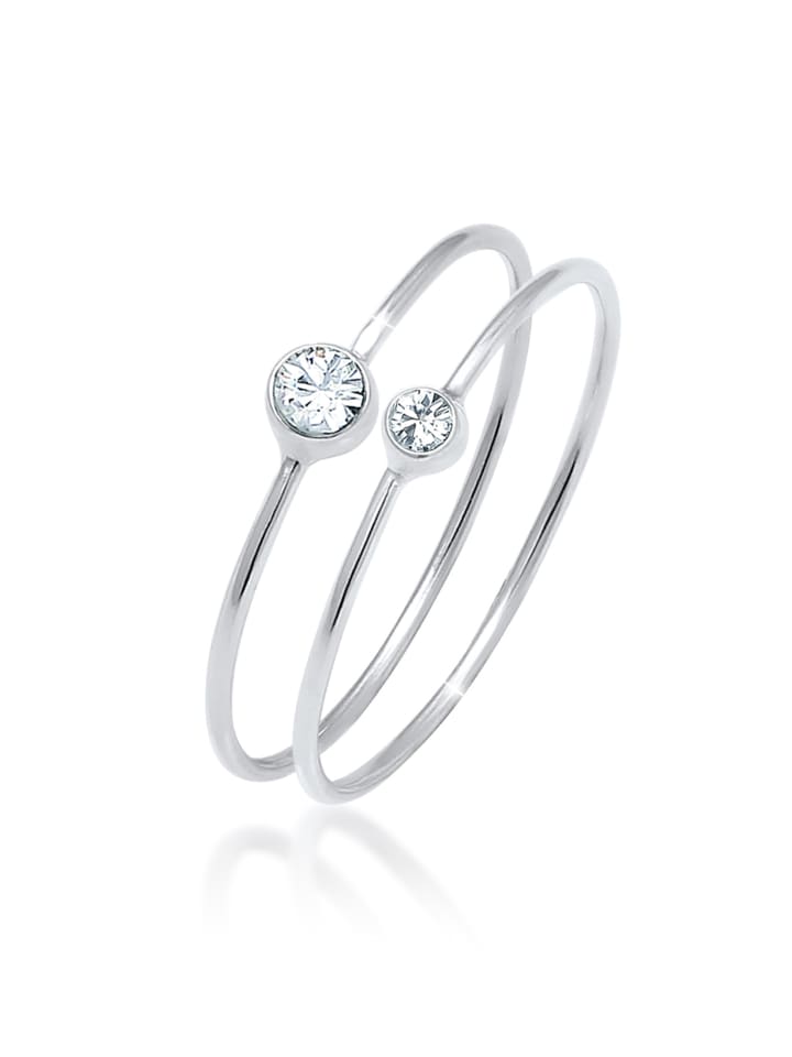 Ring 925 Sterling Silber Ring Set in Silber