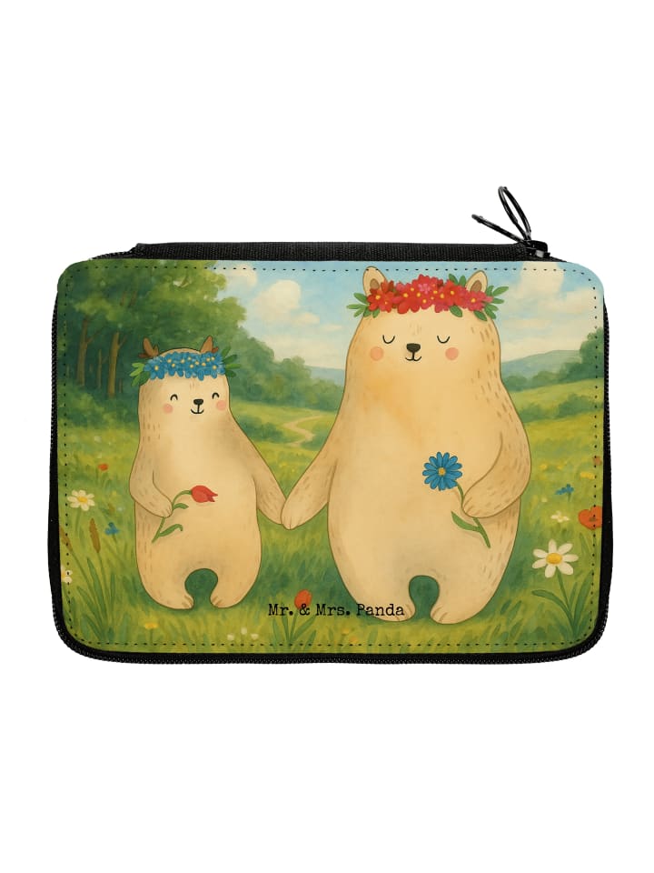 Federtasche Bären mit Blumenkranz Design ohne S... in Weiß