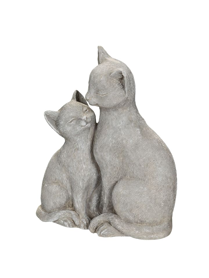 Katze mit Kätzchen 21cm in grau
